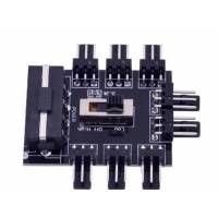 Разветвитель питания Molex (m) -> 8x Fan 3 pin (m) (c переключателем, black)