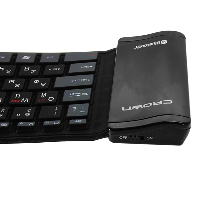 Клавиатура Crown CMK-6001 Silikon (Bluetooth V3.0, питание 2*AAA, гибкая, водонепроницаемая, black)