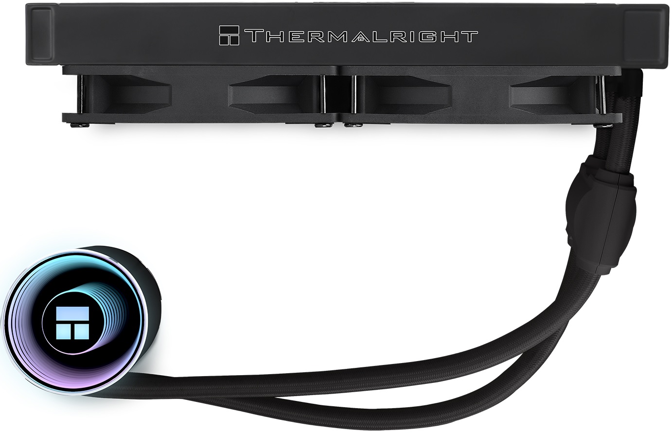 Водяное охлаждение Thermalright Frozen Notte 240 Black ARGB V2 (1150/1151/1155/1156/1200/1700/1851/2011/2066/AM3/AM4/AM5, Радиатор: Al, Водоблок: Cu, 2 вентилятора: S-FDB, 120mm, <2000rpm, <28dBa, 4pin, PWM, ARGB,  Помпа: 5300rpm, 28dBa, 4pin, 250W, ARGB,