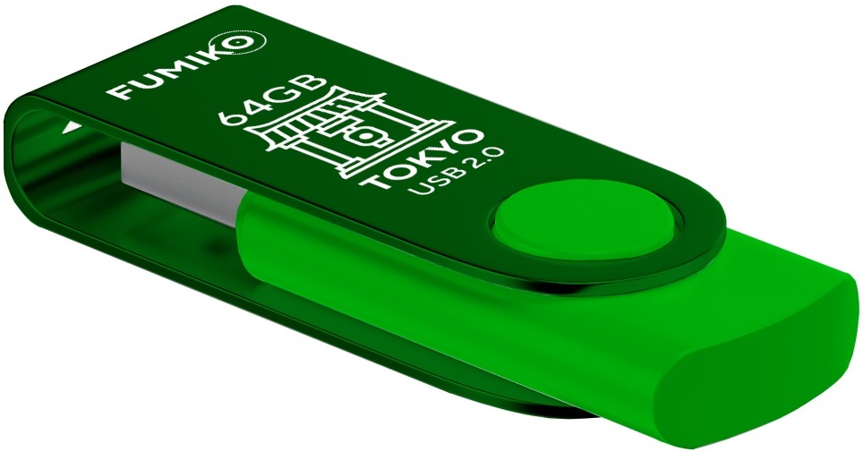Флеш накопитель USB 2.0 64Gb FUMIKO TOKYO (FTO-20, 30MB/s, green)