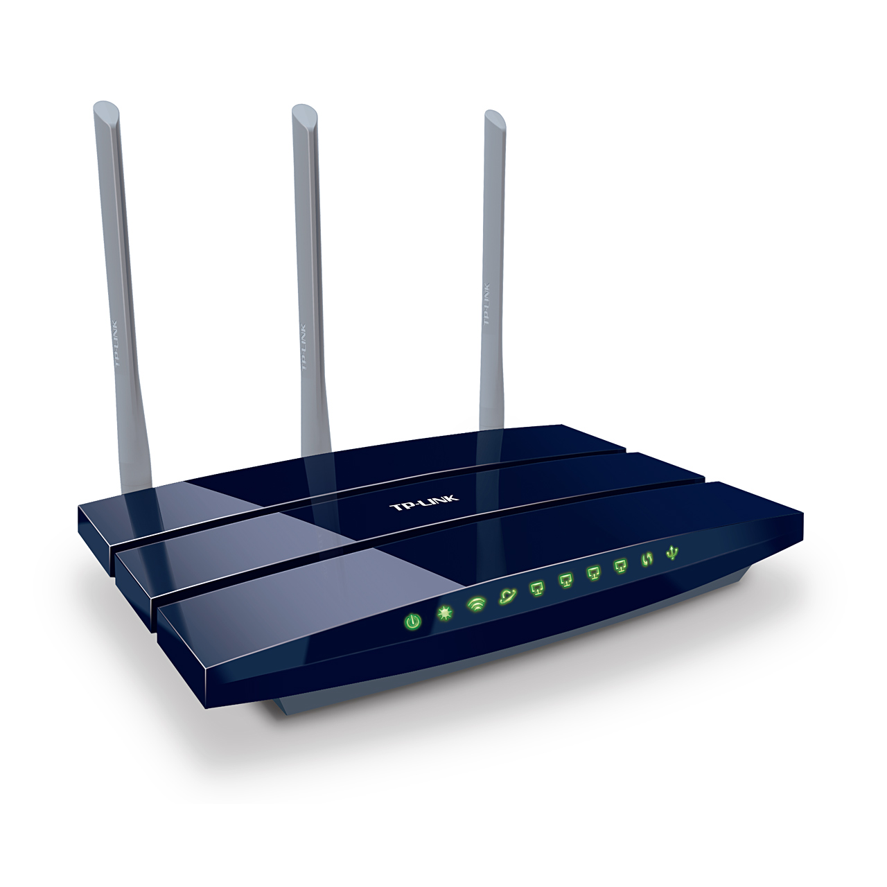 Роутер TP-LINK TL-WR1043ND (300Mbps, 2.4GHz, 4-ports, 1000Mbps, 3 съёмные антенны 5dBi, USB, USB Printer/FTP Server, black)