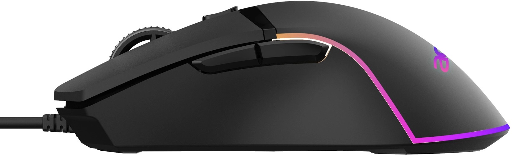 Мышь Acer OMW121 (ZL.MCEEE.00U) (USB, optical, 6400dpi, игровая, RGB подсветка, 1.8m, soft-touch, black)