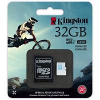 Карта памяти SDmicro Card 32GB Kingston (SDCAC/32GB, Class 10, UHS-I, U3 for Action Cameras, 90Mb/s, адаптер SD)