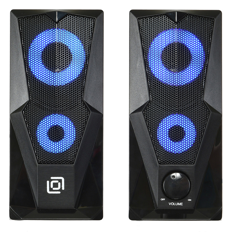 Колонки Oklick OK-127 (2x3W, USB, RGB подсветка, black)