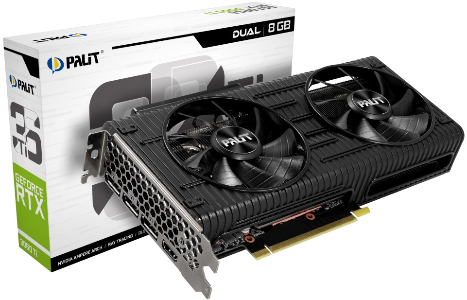 Видеокарта Palit GF RTX3060Ti DUAL 8Gb (256bit, GDDR6, HDMI+3xDP) RTL