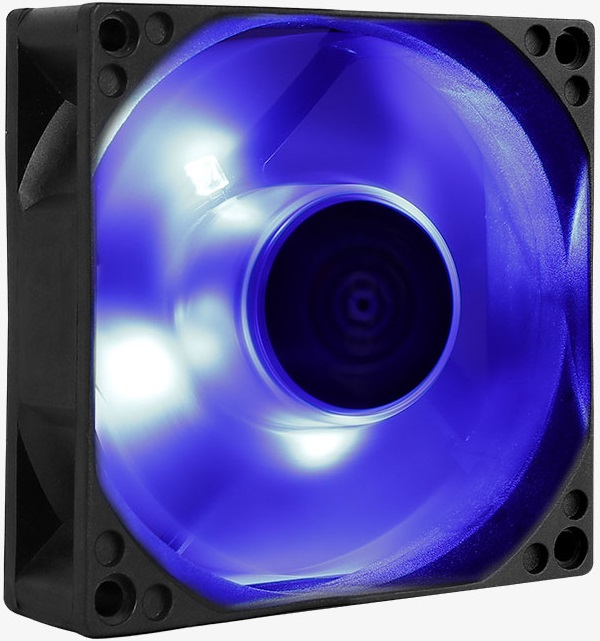 Вентилятор AeroCool Motion 8 Blue-3P (80x80x25mm, Hydro, 2000rpm, 25dBa, 3pin, blue LED, black-blue) RTL