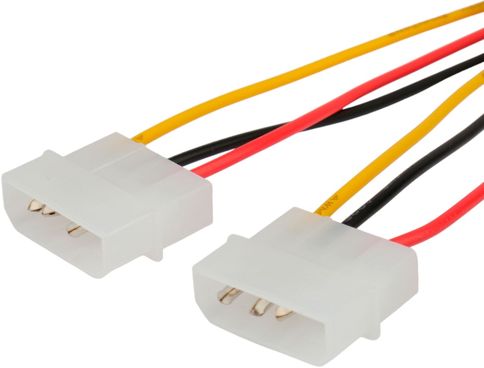 Переходник питания для видеокарты PCI-Express 6pin (CC-PSU-63-15CM, 0.15m, от 2х разъёмов Molex (IDE) блока питания) Cablexpert