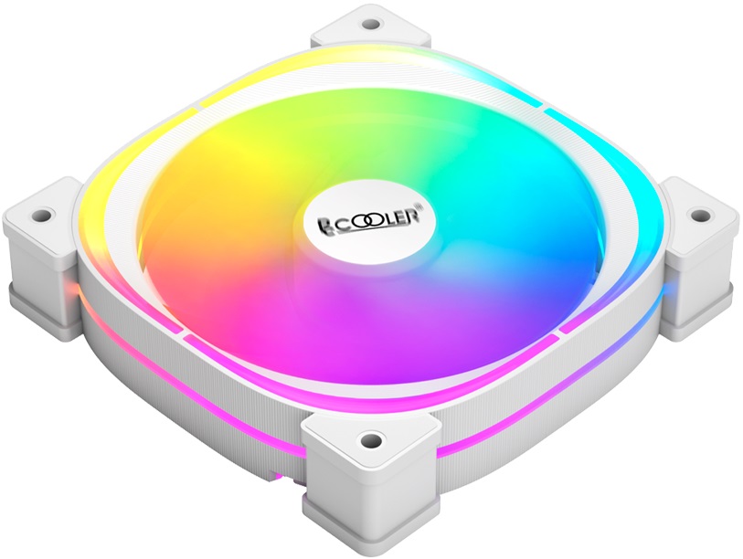 Вентилятор PCCOOLER EF-120 ARGB (120x120x25mm, Hydro, 600-1500rpm, <26dBa, 4pin, PWM, ARGB LED, white) RTL