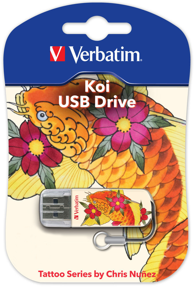 Флеш накопитель USB 2.0 8Gb Verbatim Store n Go Mini Tattoo Edition (49882, Koi)