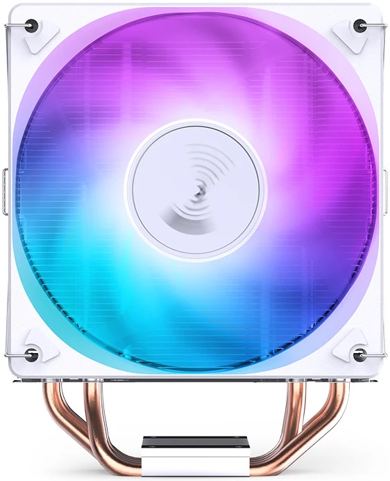 Вентилятор JONSBO CR-1000 E Color (1150/1151/1155/1156/1200/1700, 120mm, Al, 600-1500rpm, 22-32dBa, 4 тепловые трубки, DTH, 4pin, 140W, RGB LED, white) RTL