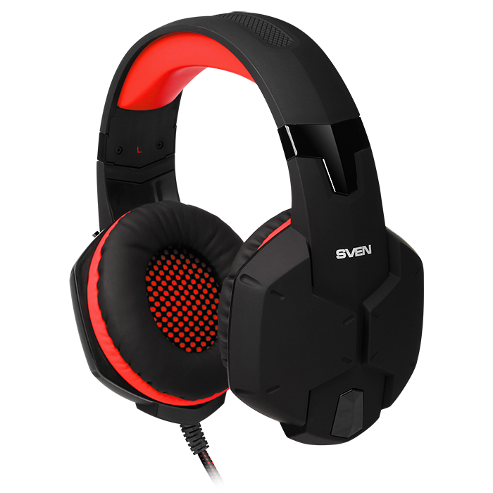 Наушники Sven AP-G988MV (полноразмерные закрытые, с микрофоном, регулятор, 2.2m, игровые, black-red)