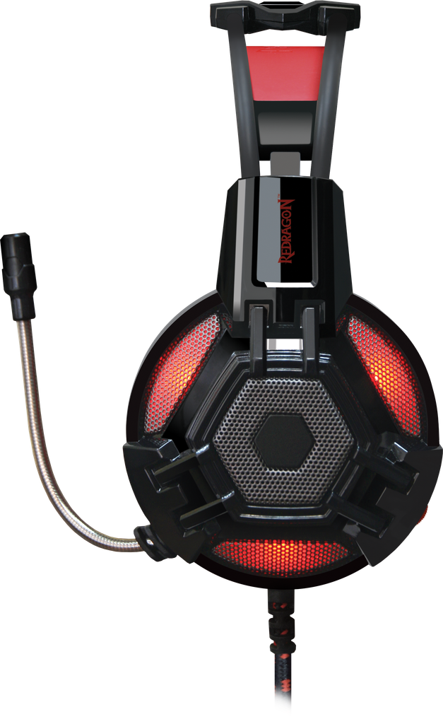 Наушники Redragon LESTER (полноразмерные закрытые, c микрофоном, игровые, 2.2m, black-red)