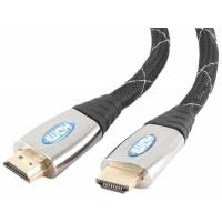 Кабель HDMIm-HDMIm 3.0m (CCP-HDMI4-10, ver.1.4, с позолоченными контактами, тканевая оплётка, экранированный, пакет, black-silver) Cablexpert