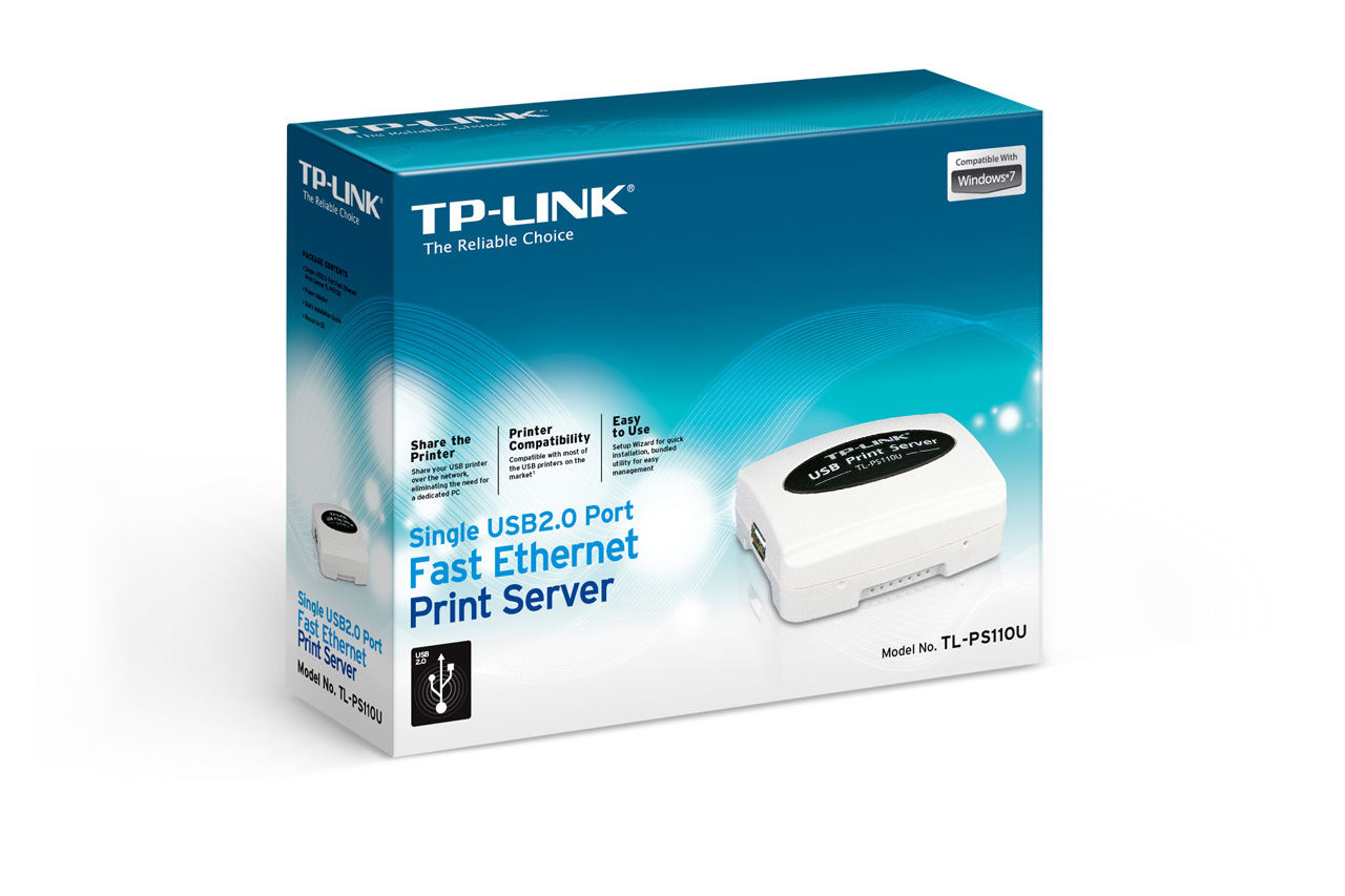 Принт-сервер TP-LINK TL-PS110U (1 port, 100Mbps, USB, white)