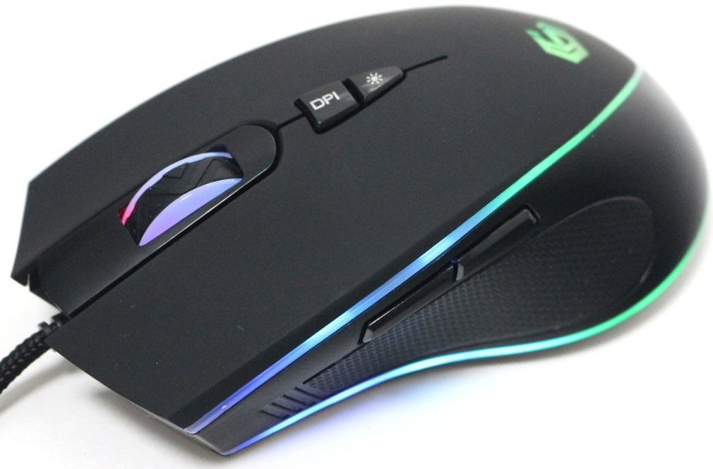 Мышь Gembird MG-800 (USB, optical, 3200dpi, RGB подсветка, игровая, 1.8m, black)