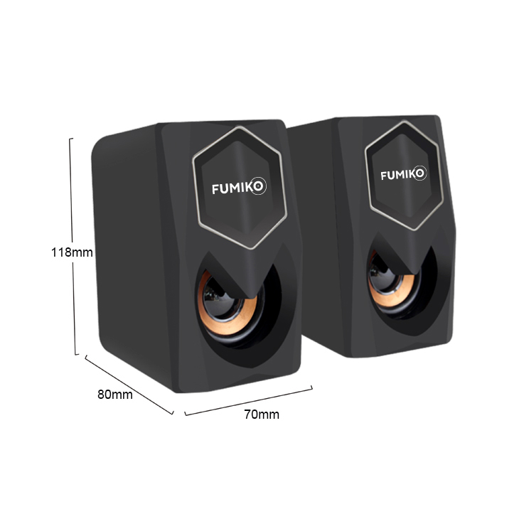 Колонки FUMIKO CONRAD (6W, USB, подсветка, black)