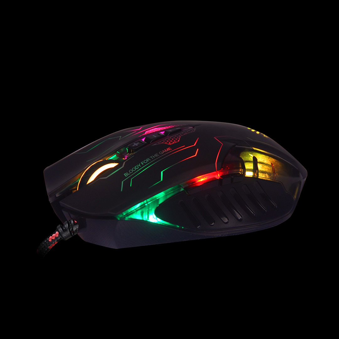 Мышь A4Tech Bloody Q51 (USB, optical, 3200dpi, игровая, подсветка, 1.8m, battlefield)