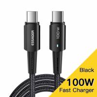 Кабель Type-C --> Type-C 0.5m (100W, быстрая зарядка, нейлоновая оплётка, black) Essager