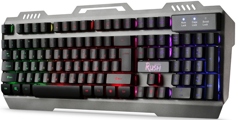 Клавиатура Smartbuy RUSH Metal heart (SBK-354GU-K, USB, радужная подсветка, игровая, мультимедийная, black-grey)