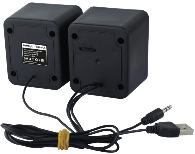 Колонки FUMIKO CAMPUS (1W, USB, black-red)
