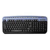 Клавиатура Oklick 330M (USB+PS/2, мультимедийная, USB порт, black-blue)