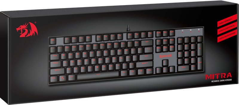 Клавиатура Redragon MITRA (USB, механическая, программируемая RGB подсветка, игровая, влагоустойчивая, мультимедийная, black)