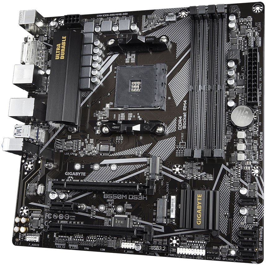 Материнская плата Gigabyte B550M DS3H (AM4, mATX) RTL