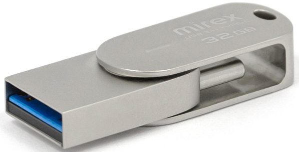 Флеш накопитель USB 3.1 32Gb Mirex BOLERO (USB 3.1 + USB Type-C, OTG, silver)