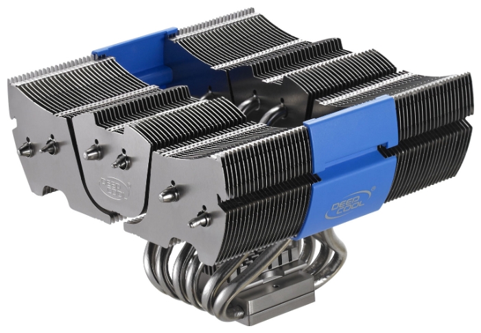 Вентилятор DEEPCOOL FIEND SHARK (1150/1155/1156/1366/2011/775/AM2/AM3/FM1/FM2, 140mm, Al, 700-1400rpm, 18-32dBa, 6 тепловых трубок, 4pin, 150W) RTL