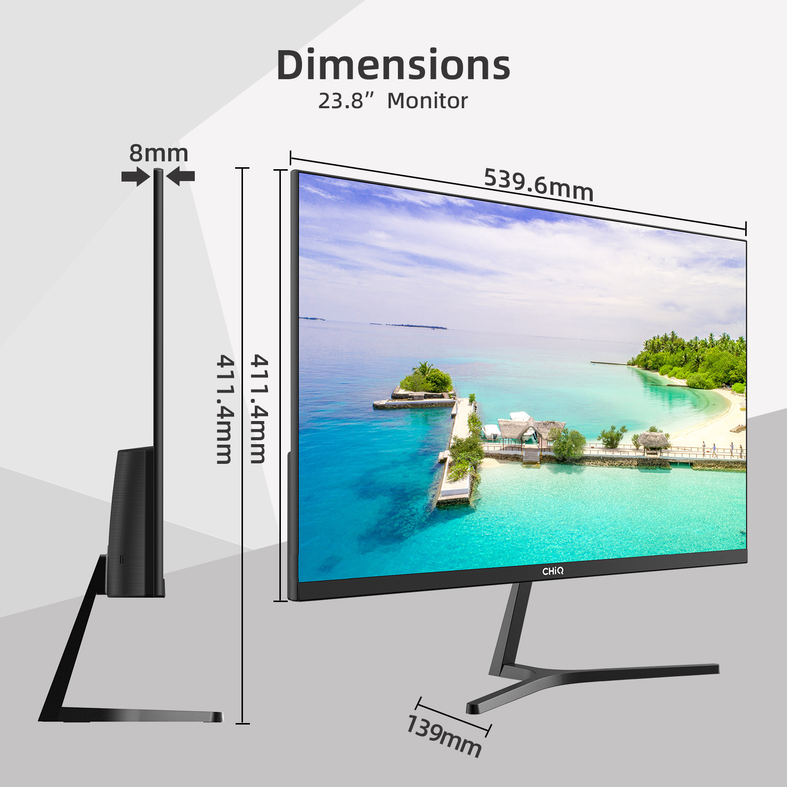 Монитор CHiQ 23.8" LMN24F650-R black (1920x1080, 100Hz, 1 000:1, 178°/178°, 6ms, 250cd/m2, IPS, HDMI, DP, выход на наушники)