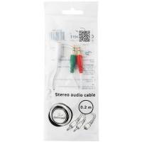 Переходник 3.5 Jack 4pin (f) - 2x3.5 Jack 3pin (m) (CCA-418W, 0.2m, white) Cablexpert