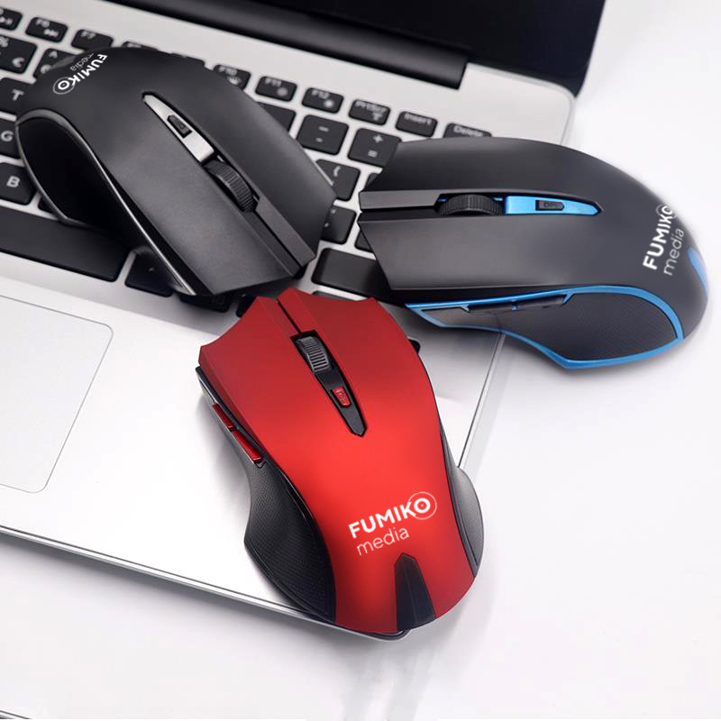 Мышь беспроводная FUMIKO FWM-02BR (optical, 2400dpi, 2xAAA, black-red)