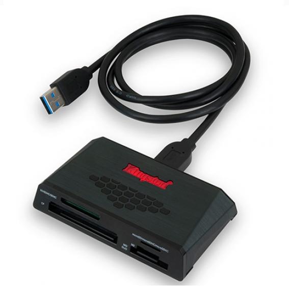 Карт-ридер Kingston FCR-HS3 (SDHC, MicroSD, MMC, M2, CF, USB 3.0,  black)