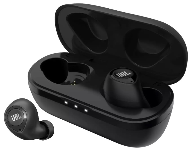 Гарнитура JBL T100TWS (затычки, беспроводная, Bluetooth 5.0, с микрофоном, до 5 часов работы от батареи, black)