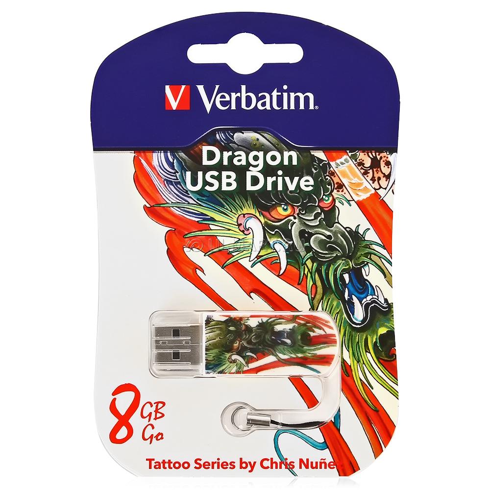 Флеш накопитель USB 2.0 8Gb Verbatim Store n Go Mini Tattoo Edition (49884, Dragon)