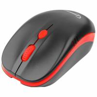 Мышь беспроводная Gembird MUSW-350 (optical, 1600dpi, аккумулятор, black-red)