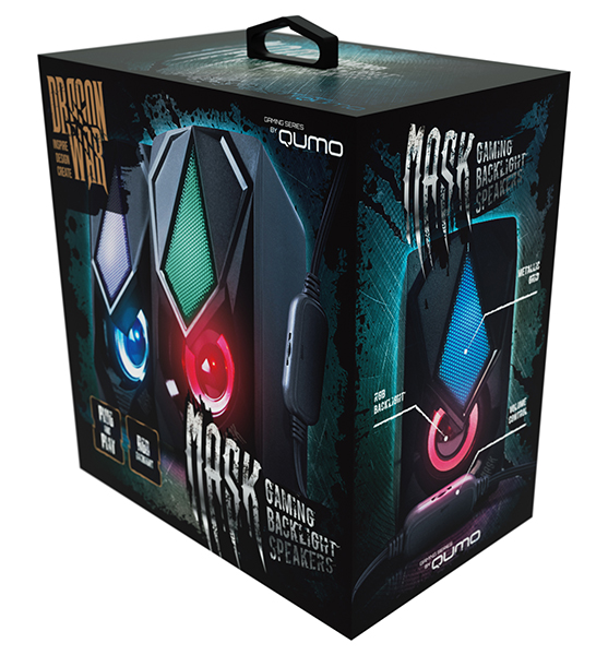Колонки QUMO Mask AS004 (10W, USB, RGB подсветка, black)