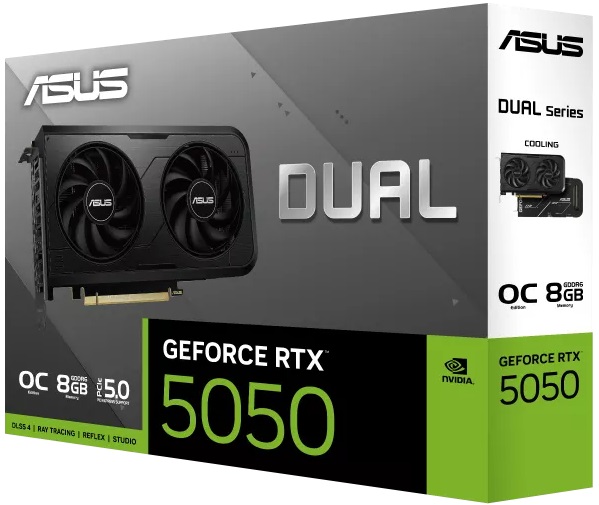 Видеокарта ASUS GF RTX5050 OC 8Gb (DUAL-RTX5050-O8G, 128bit, GDDR6, HDMI+3xDP) RTL
