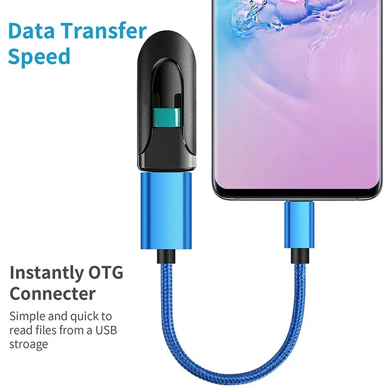 Кабель-переходник USB-OTG (Type-C (m) / USB (f), 0.15m, black)