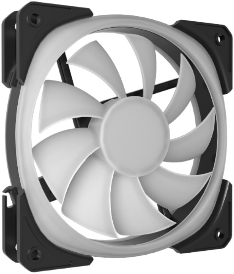 Вентилятор Powercase M21-14 ARGB (140x140x25mm, Hydro, 800-1500rpm, <30dBa, 4pin, PWM, ARGB, black-white) OEM