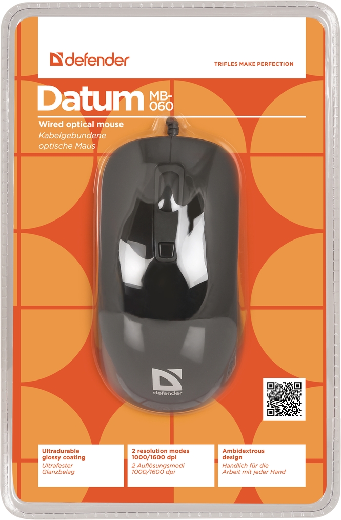Мышь Defender Datum MB-060 (USB, optical, 1000dpi, black)