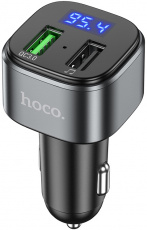 FM-модулятор hoco E67 Fighter (12/24V, Bluetooth5.0, 2xUSB, 3A, быстрая зарядка, QC3.0, USB носитель, MP3, WMA, WAV, black)