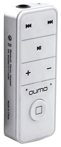 Беспроводной Bluetooth-ресивер/гарнитура QUMO Harmony с наушниками в комплекте (A2DP, AVRCP, HSP, HFS, 10m, 100mAh, white)