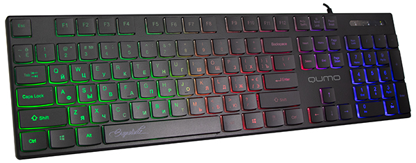 Клавиатура QUMO Signature К69 (USB, радужная подсветка, влагоустойчивая, 1.35m, black)