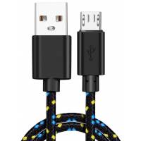 Кабель USB 2.0 Am - micro USB 1.0m (2A, нейлоновая оплётка, black)