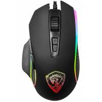 Мышь QUMO Pantheon M50 (USB, optical, 3200dpi, игровая, RGB подсветка, 1.7m, soft-touch, black)