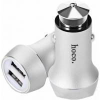 Зарядное устройство от прикуривателя hoco Z7 Transformer (12/24V - USB, 2*USB, 2.4А, быстрая зарядка, silver)