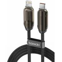 Кабель USB 2.0 Type-C - Lightning 1.0m (27W, быстрая зарядка, нейлоновая оплётка, black) Toocki