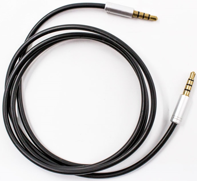 Кабель аудио 3.5mm Jack (m) - 3.5mm Jack (m) 1.0m (JD-458, 4pin, black-silver) Dream