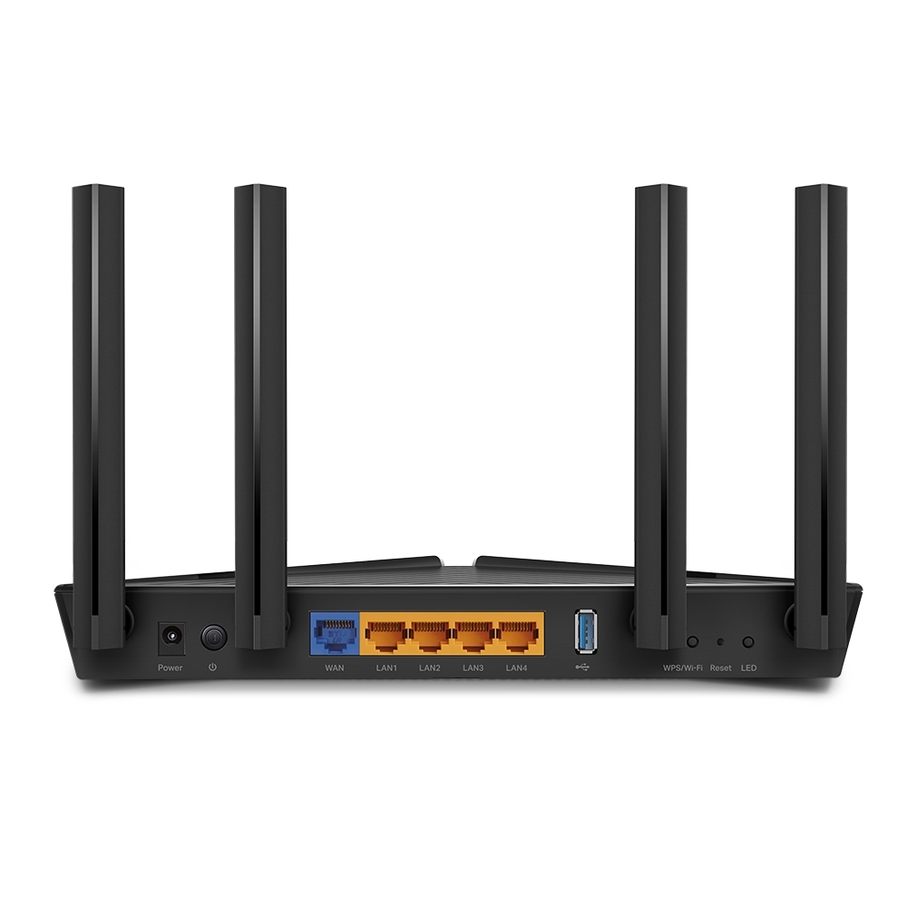 Роутер TP-LINK Archer AX50 (574/2402Mbps, 2.4/5GHz, 4 ports, 1000Mbps, 4 внешние несъёмные антенны, USB 3.0, FTP Server, black)